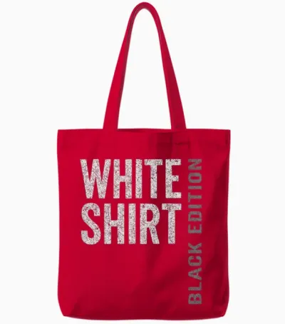 Weisses Shirt Black Edition - White Shirt Black Edition Tote Bags - Red