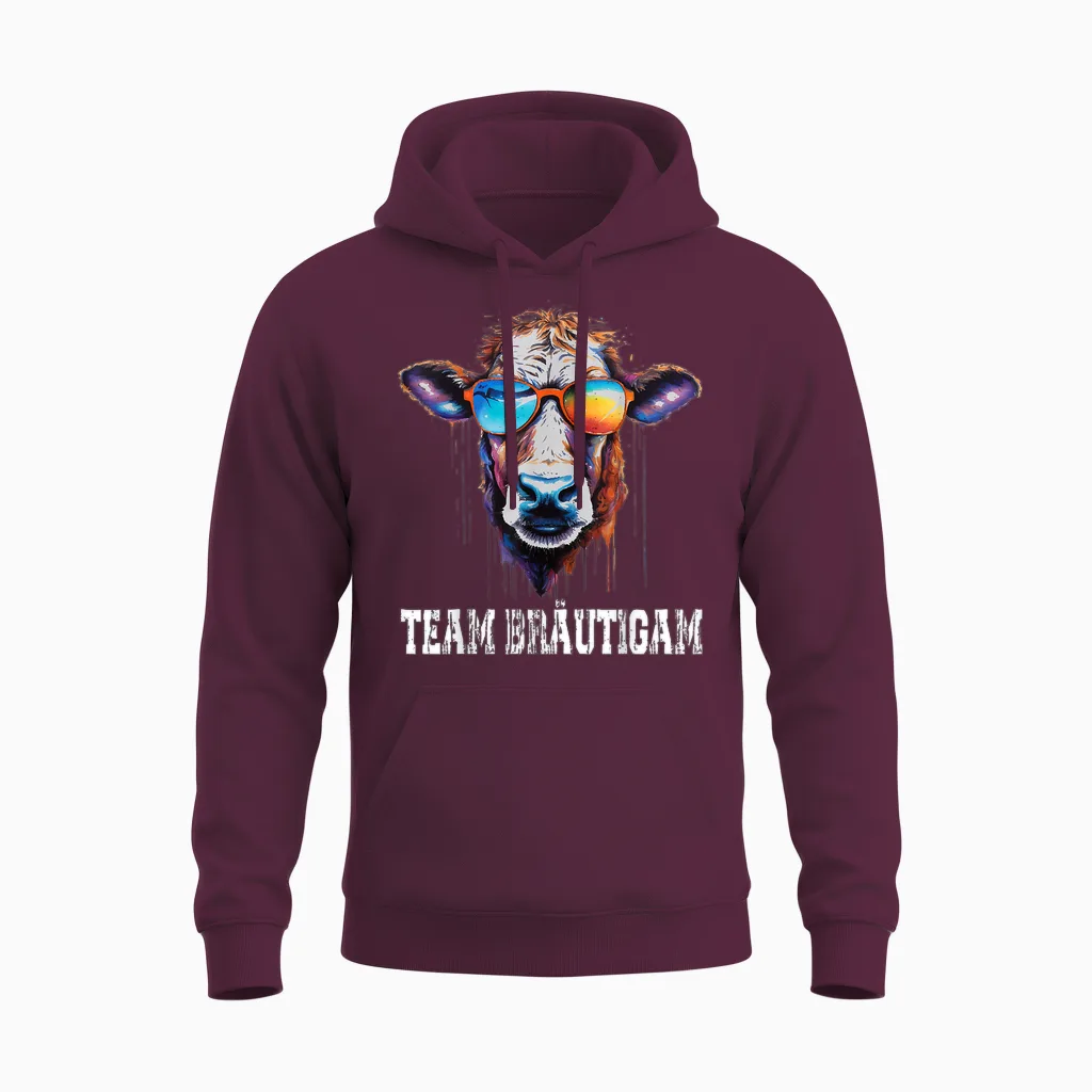Jga T-Shirt Team Bräutigam Fßr Bauern & Landwirte Jga Kuh Unisex Hoodie in Maroon