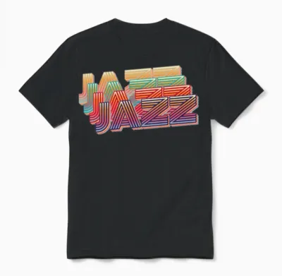 Jazz Retro Unisex T-Shirt - Black