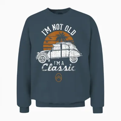 Citroën 2cv White I'm Not Old Classic Sunset Father's Day Unisex Sweatshirt - Dark Heather
