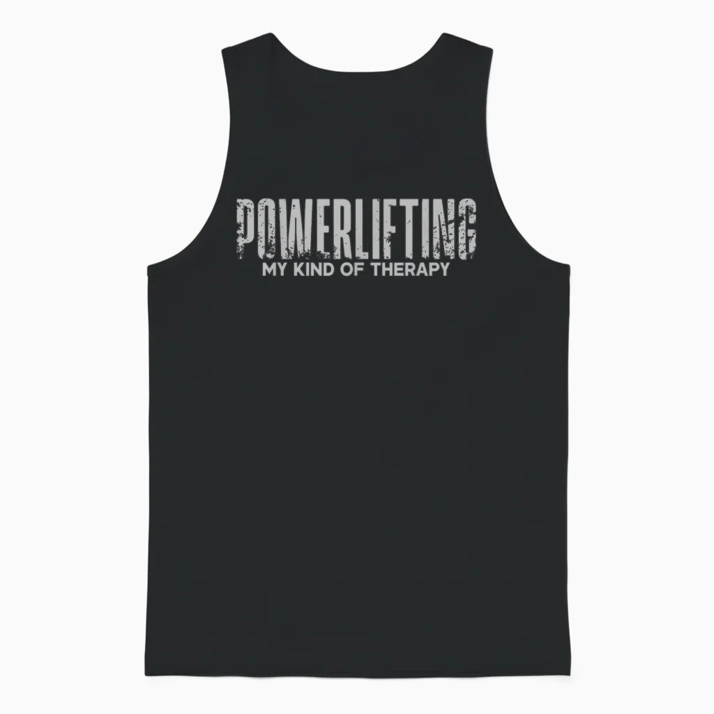 Powerlifting Meine Art Von Therapie Powerlifter Fitnesstraining Unisex Tank Top in Black