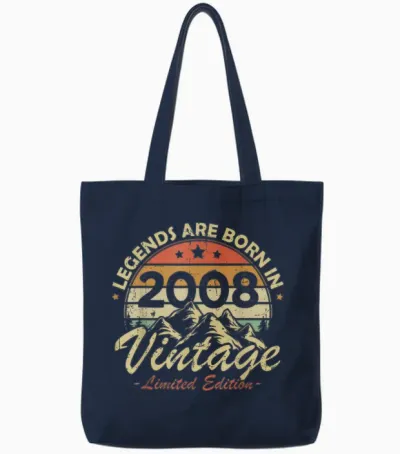 Legends Are Born in 2008 Birthday Gift 18 Years Old Tote Bags - Navy