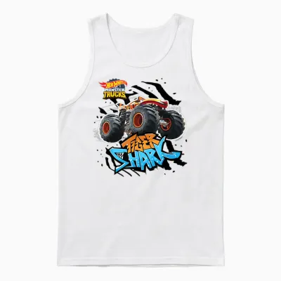 Hot Wheels - Tiger Shark Orange Unisex Tank Top - White