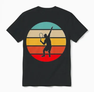 Tennis Retro Unisex T-Shirt - Black