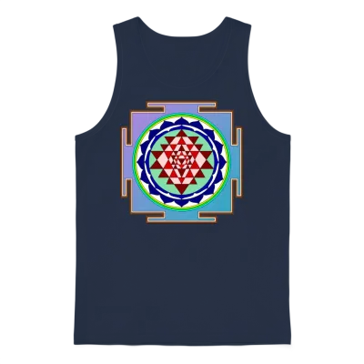 Sri-Yantra Unisex Tank Top - Navy