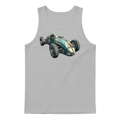 Vintage Retro Race Car Unisex Tank Top - Ash
