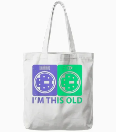 I Am This Old Shirt I Keyboard Mouse Nostalgia Tote Bags - White