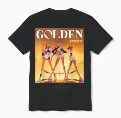 Kpop Demon Hunters Huntrix Golden Unisex T-Shirt - Black