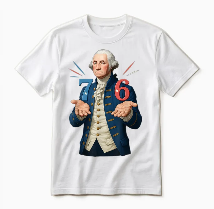 Hugvyn 6-7 7-6 George Washington Seven Six Teacher American Unisex T-Shirt in White