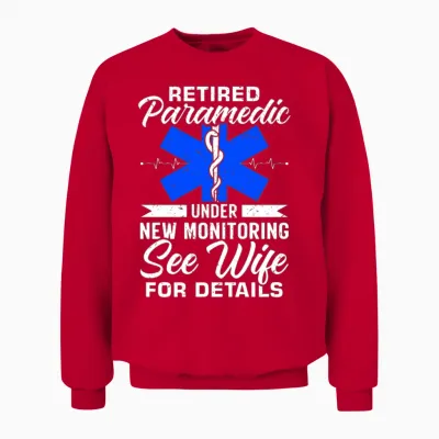 Retirement Party Ambulance First Aid Emt Retired Unisex Sweatshirt - Red