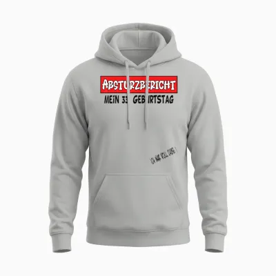 33. Geburtstag Gästebuch Mann Frau Unisex Hoodie - Ash