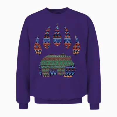 Native American Bear Claw Unisex Sweatshirt - Purple
