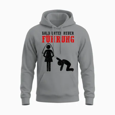Jga Shirt Bald Unter Neuer Führung Mit Braut & Bräutigam Unisex Hoodie - Sport Grey