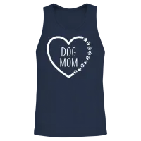 Dog Mom Dog Mother Dog Love Dog Heart Cute Dog Mom Unisex Tank Top - Navy – 2