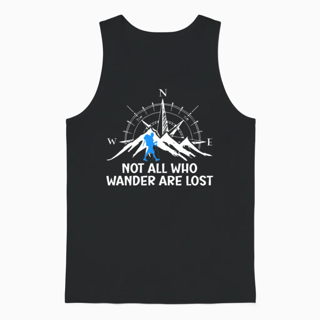 Hiker Funny Wanderlust Mountaineer Hiking Unisex Tank Top in Black
