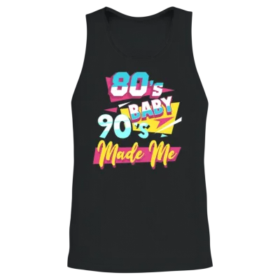Retro 80s 1980s Eighties Unisex Tank Top - Black