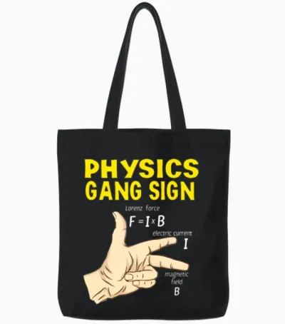 Gang Sign Physics Tote Bags - Black