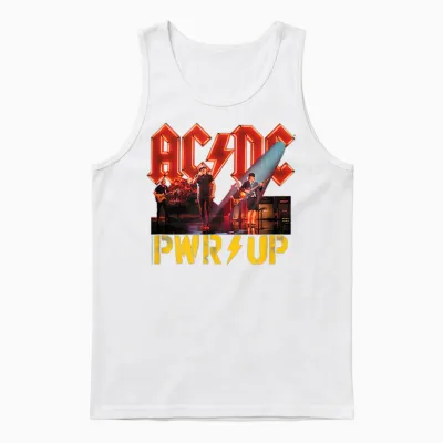 Ac/dc Rock Music Band Pwrup Stage Lights Unisex Tank Top - White