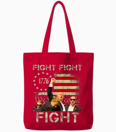 Trump Fight Fight Fight Trump Signals to Americans to Fight Tote Bags - Red