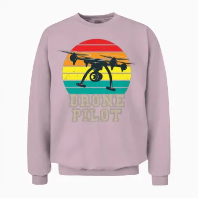 Quadrocopter Retro Drone Pilot Unisex Sweatshirt - Light Pink