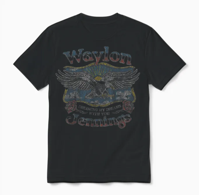 Waylon Jennings โ Offizieller Merchandise-Artikel โ Dreaming My Dreams Unisex T-Shirt in Black