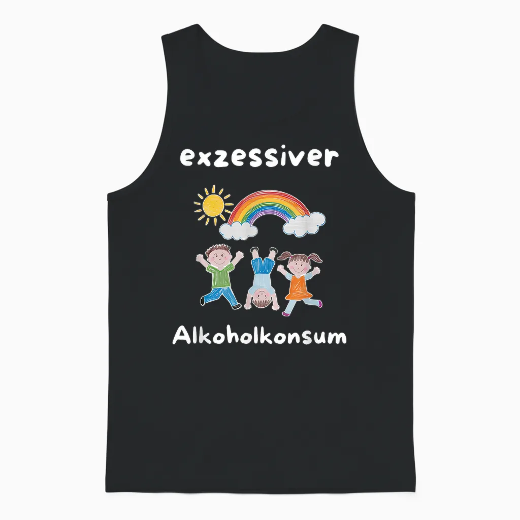 Excessive Alcohol Consumption Funny Unisex Tank Top in Black