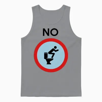 No Squatting on Toilet Funny Unisex Tank Top - Sport Grey