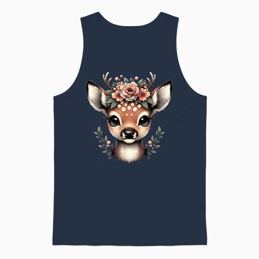 Reindeer Deer Costume Shirt Dirndl Deer T-Shirt Women's Costume T-Shirt, Black, S Unisex Tank Top in Navy