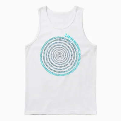 Irrational Number Pi Symbol Infinity Helix Spiral Math Unisex Tank Top - White