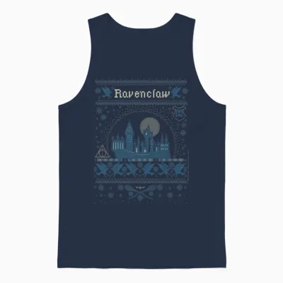 Harry Potter Christmas Ravenclaw Ugly Unisex Tank Top - Navy
