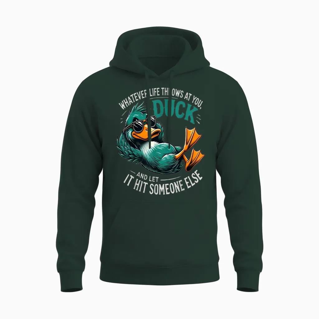 Funny Duck Graphic Tees Men Women Teens Funny Quote Gift Unisex Hoodie in Forest