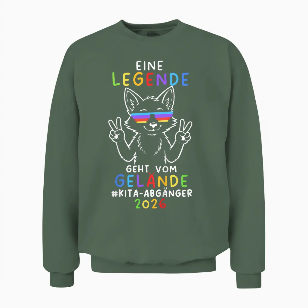 Kinder Legende Geht Vom Gelände Fuchs Kindergarten Abgänger 2026 Unisex Sweatshirt in Military Green