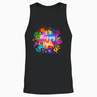 Happy Holi 2026 for Women Men Kids Color India Hindu Gifts Unisex Tank Top - Black