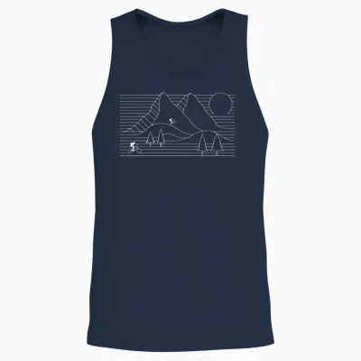 Mountain Biking Mountain Bike Cycling Nature Unisex Tank Top - Navy