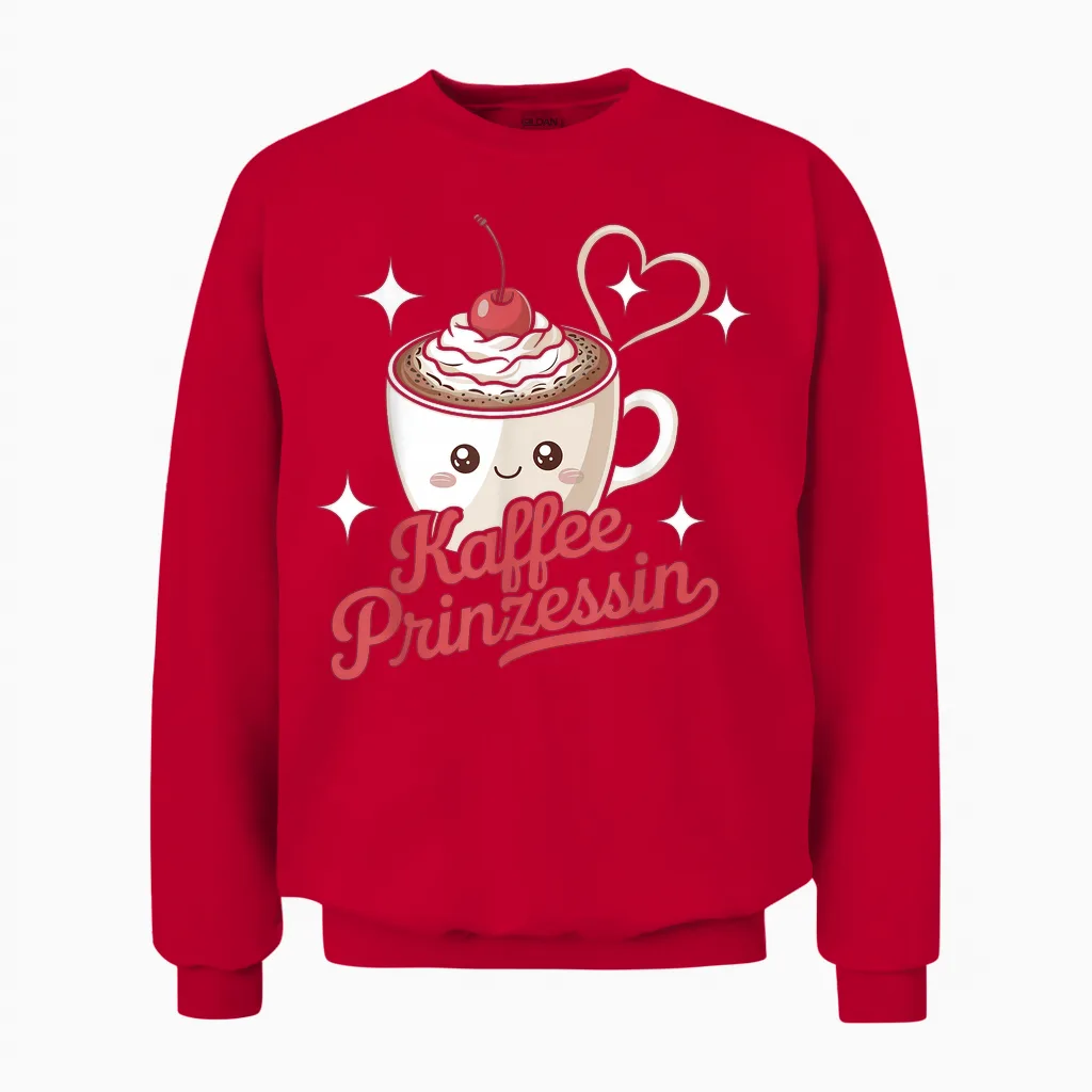 Kaffee Prinzessin Frauen Kaffeetrinker Sprüche Unisex Sweatshirt in Red