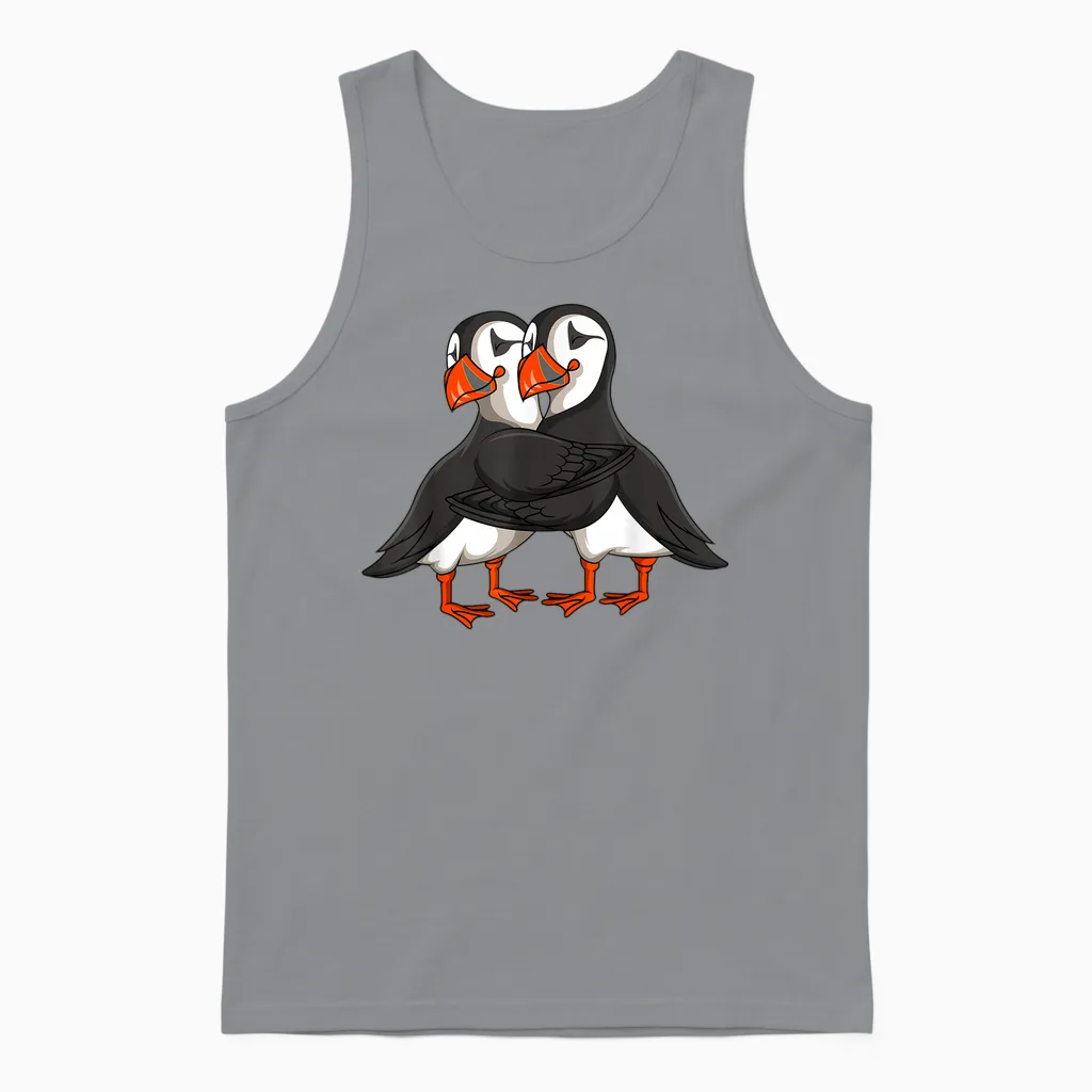 Puffin Papageitaucher Mädchen Kinder Unisex Tank Top in Sport Grey