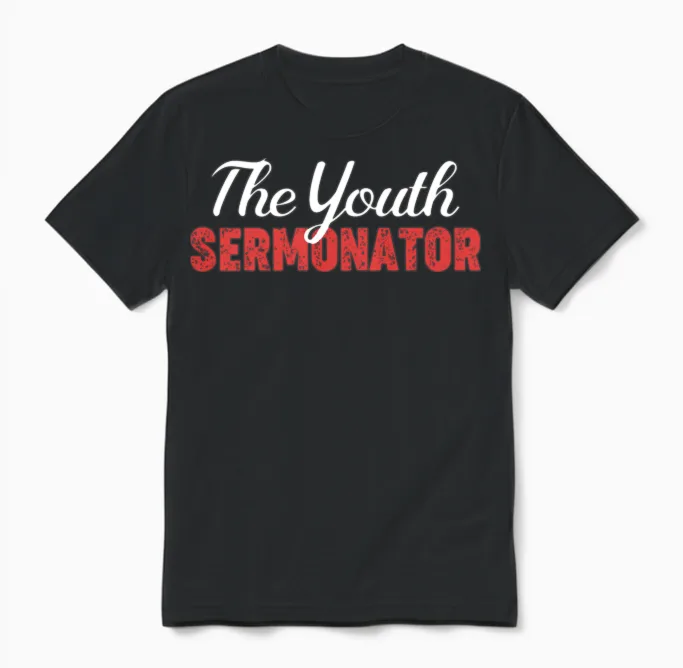 The Youth Sermonator Funny Youth Pastor Teen Unisex T-Shirt in Black