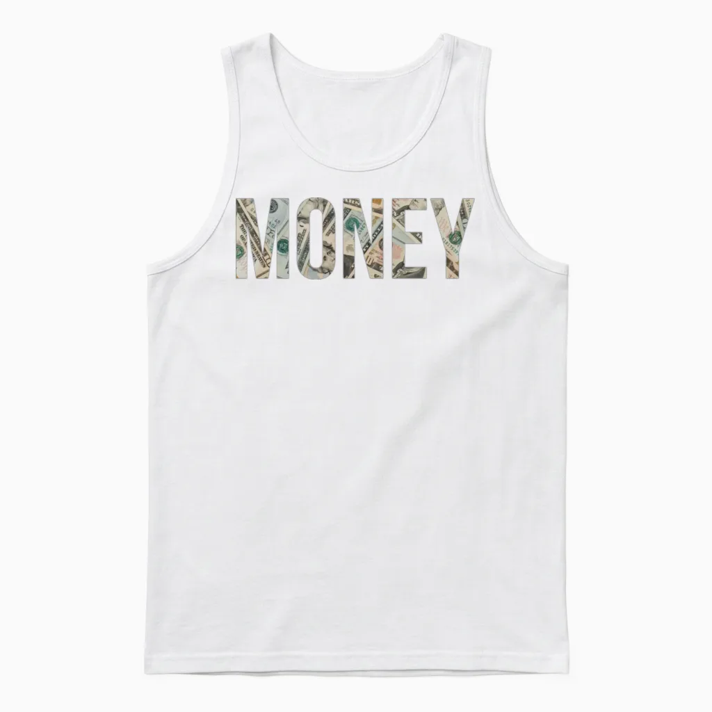 Money Funny Unisex Tank Top in White
