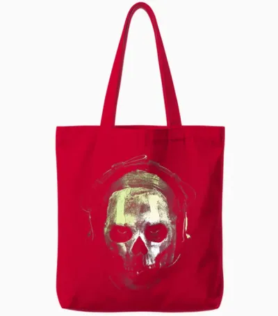 Call of Duty Ghost Skull Portrait Video Game Tote Bags - Red