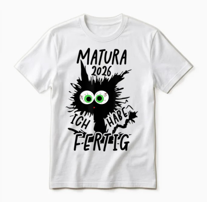 Matura 2026 Ich Habe Fertig Matura Geschafft 2026 Unisex T-Shirt in White