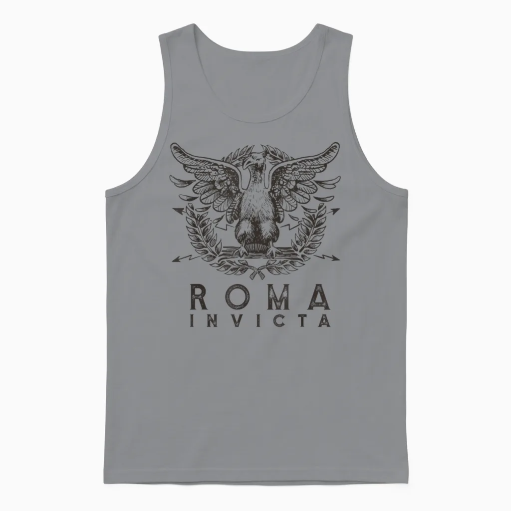History of Ancient Rome Spqr Roman Eagle Roma Invicta Unisex Tank Top in Sport Grey