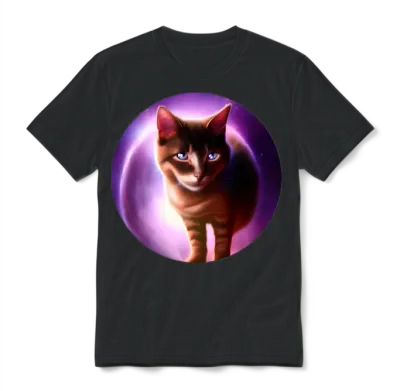 Funny Catstronaut Unisex T-Shirt - Black