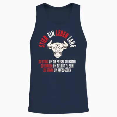 Sternzeichen Stier Geschenk - Unisex Astrologie-T-Shirt Schwarz Klein Eu S Unisex Tank Top - Navy