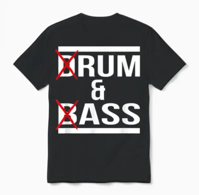 Drum and Bass Unisex Adult T-Shirt Black S Unisex T-Shirt - Black