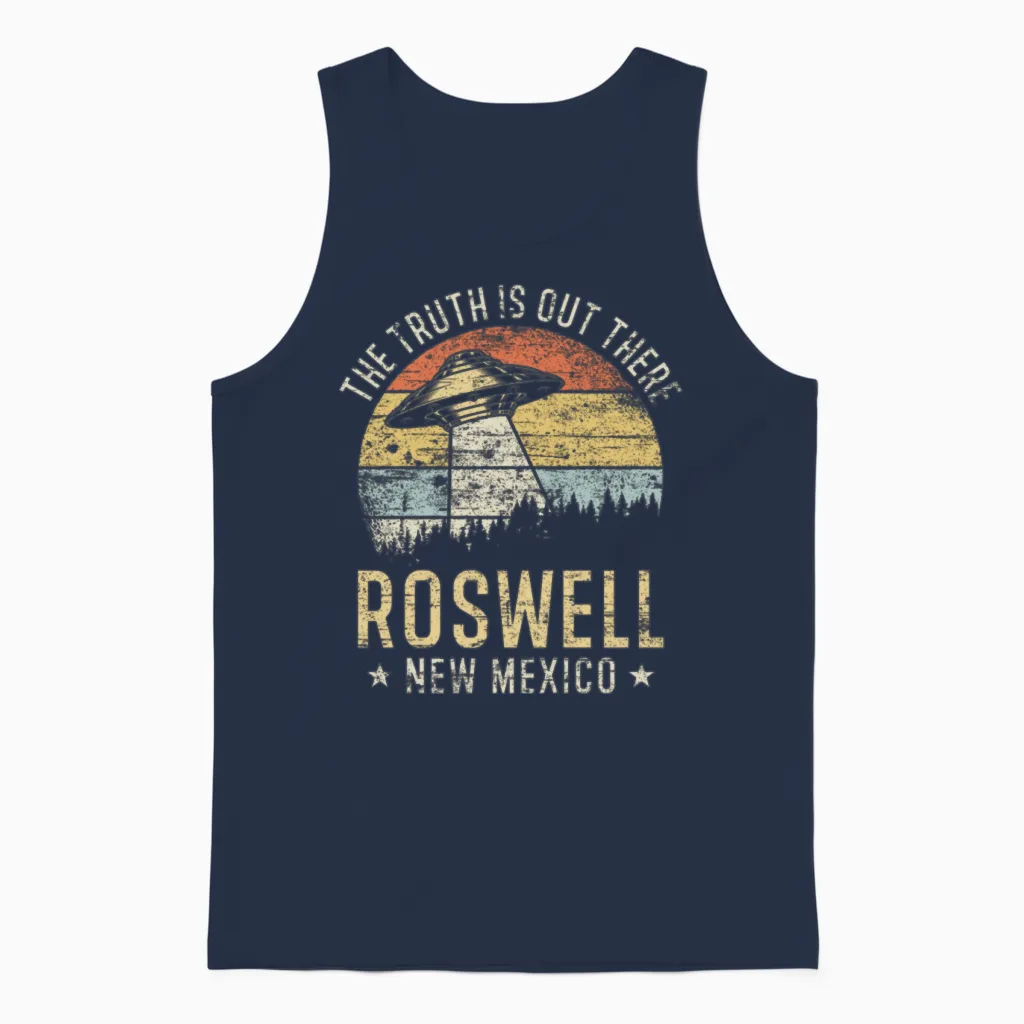 Roswell New Mexico Ufo Alien Unisex Tank Top - Navy