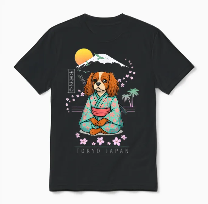 Cavalier King Charles Spaniel Unisex T-Shirt in Black
