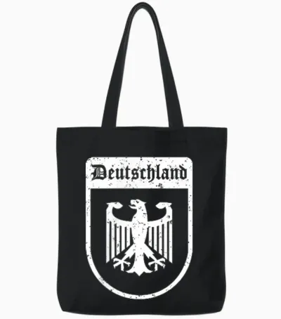 German Eagle Flag of Germany T-Shirt, Black Tote Bags - Black