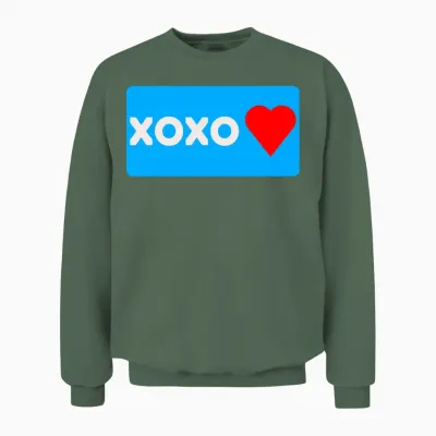 Funny Slogan Typography Unisex Sweatshirt - Military Green