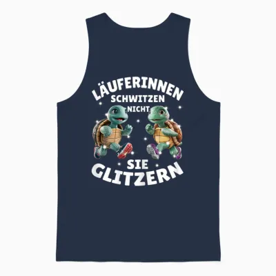 Laufen Joggen Lustig Läuferin Spruch Schildkröten Fitness Unisex Tank Top - Navy