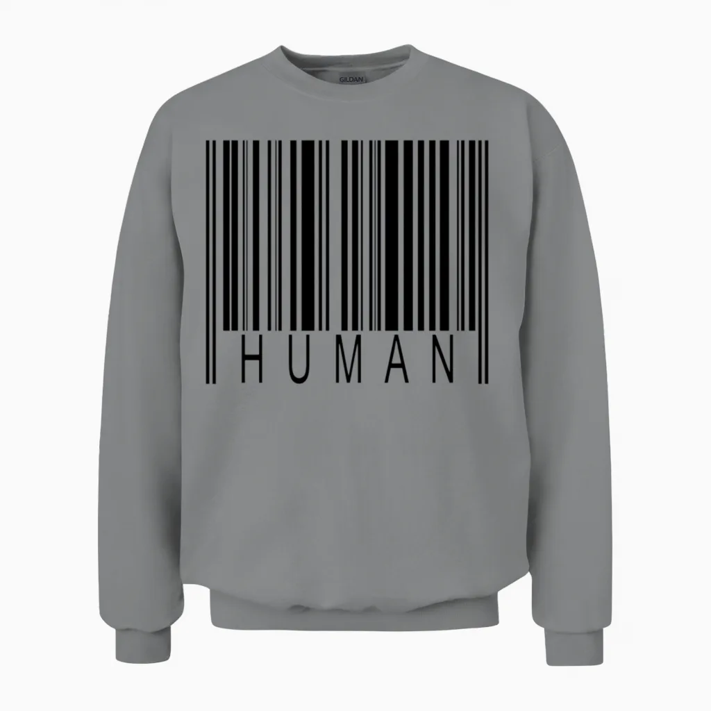 Human Barcode Unisex Sweatshirt in Sport Grey